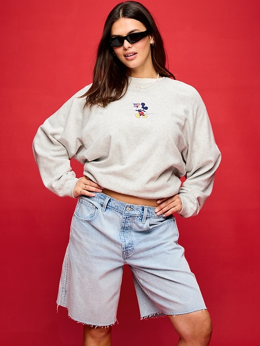 Image number 5 showing, Old Navy x Disney Mickey Mouse Oversized Graphic Raglan Sweatshirt for Women