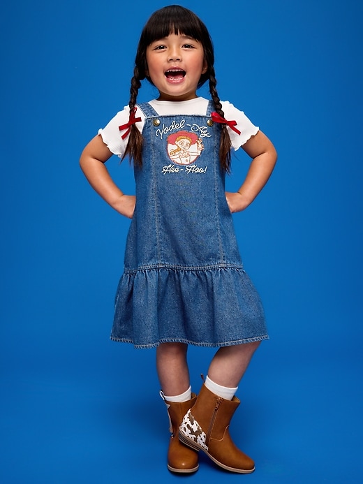 Image number 1 showing, Old Navy x Pixar Toy Story Western Denim Dress for Toddler Girls