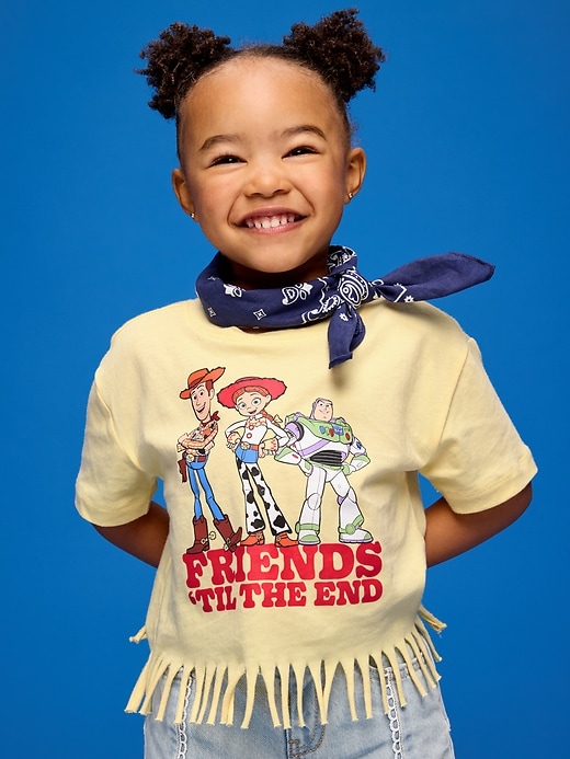 Image number 1 showing, Old Navy x Pixar Toy Story Graphic Fringed-Hem T-Shirt for Toddler Girls