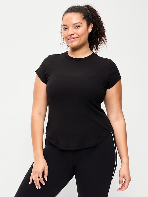 Image number 7 showing, Fitted Crew-Neck Ribbed T-Shirt