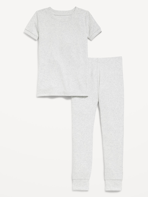 Snug-Fit Ribbed Pajama Set for Toddler & Baby