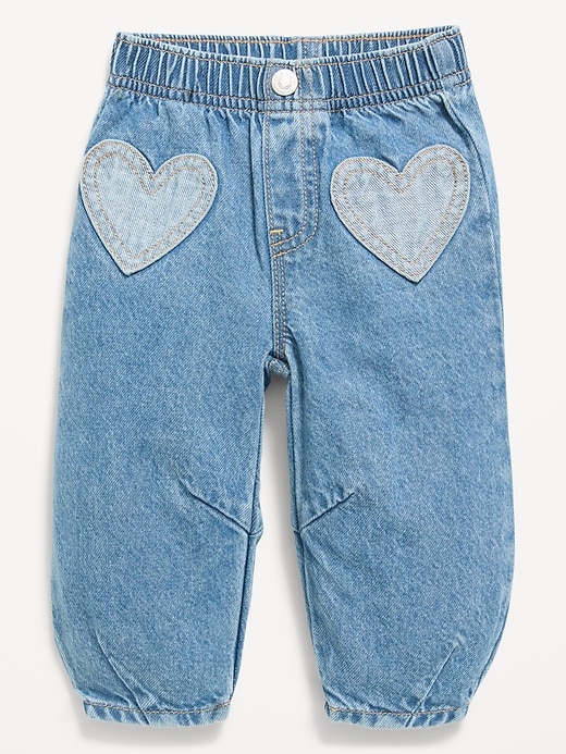 Image number 2 showing, Super Baggy Heart-Pocket Barrel-Leg Jeans for Baby