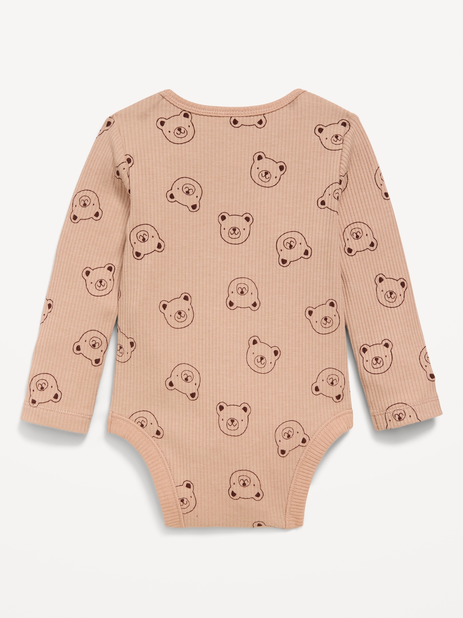 Printed Long-Sleeve Ribbed Bodysuit for Baby