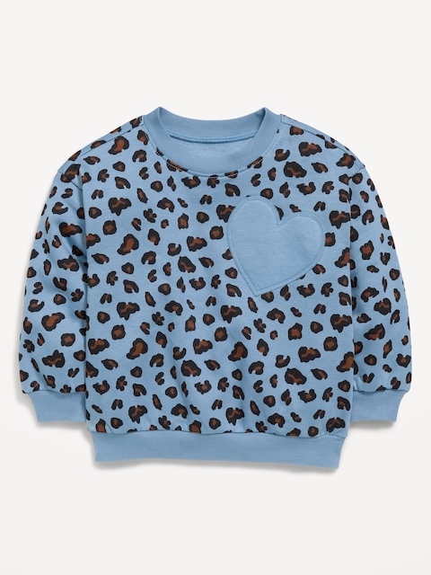 Printed Oversized Long-Sleeve Sweatshirt for Toddler Girls