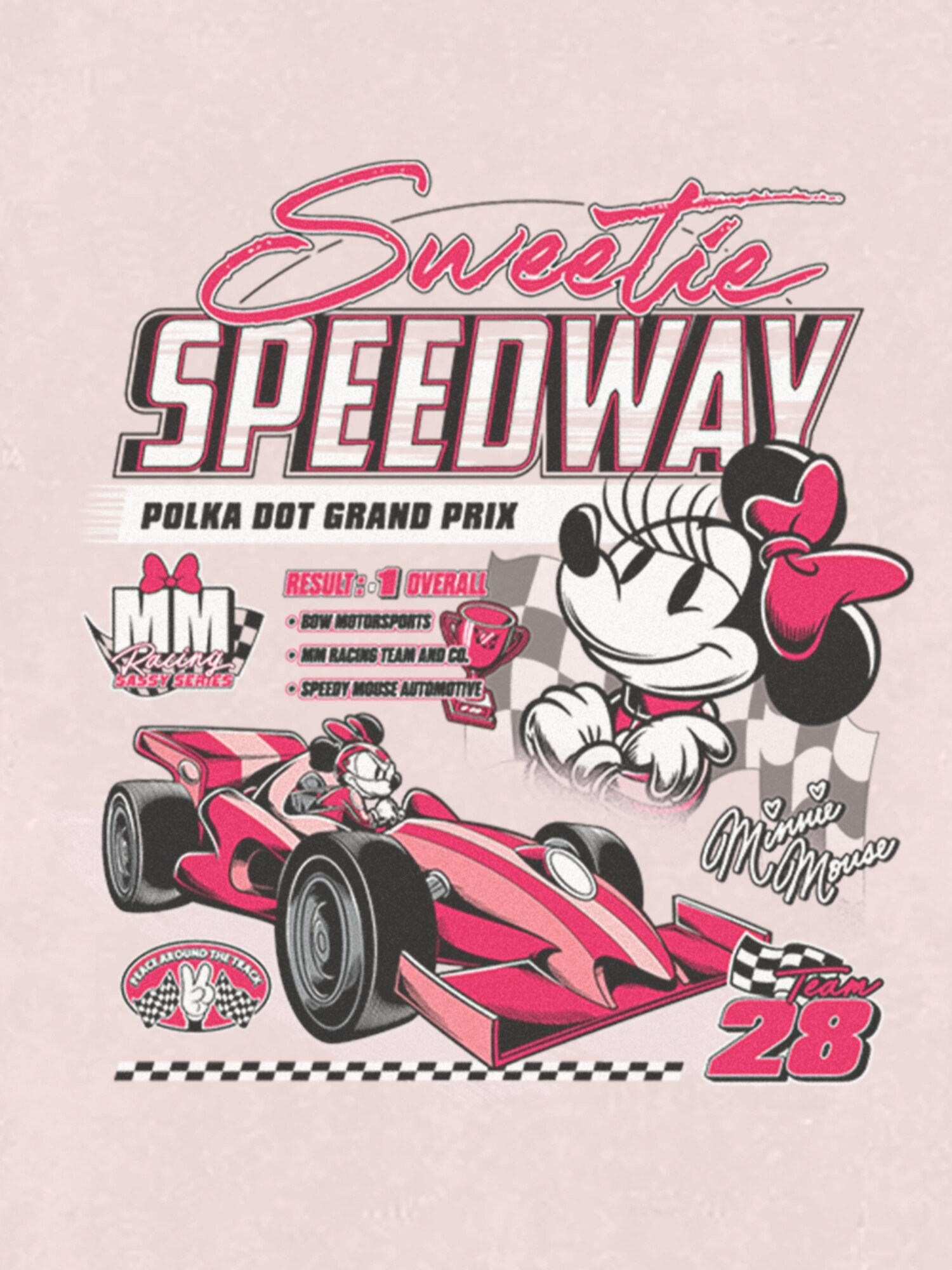 Детская футболка Old Navy Minnie Mouse Sweetie Speedway с принтом для малышей, цвет: Розовый — фото 2