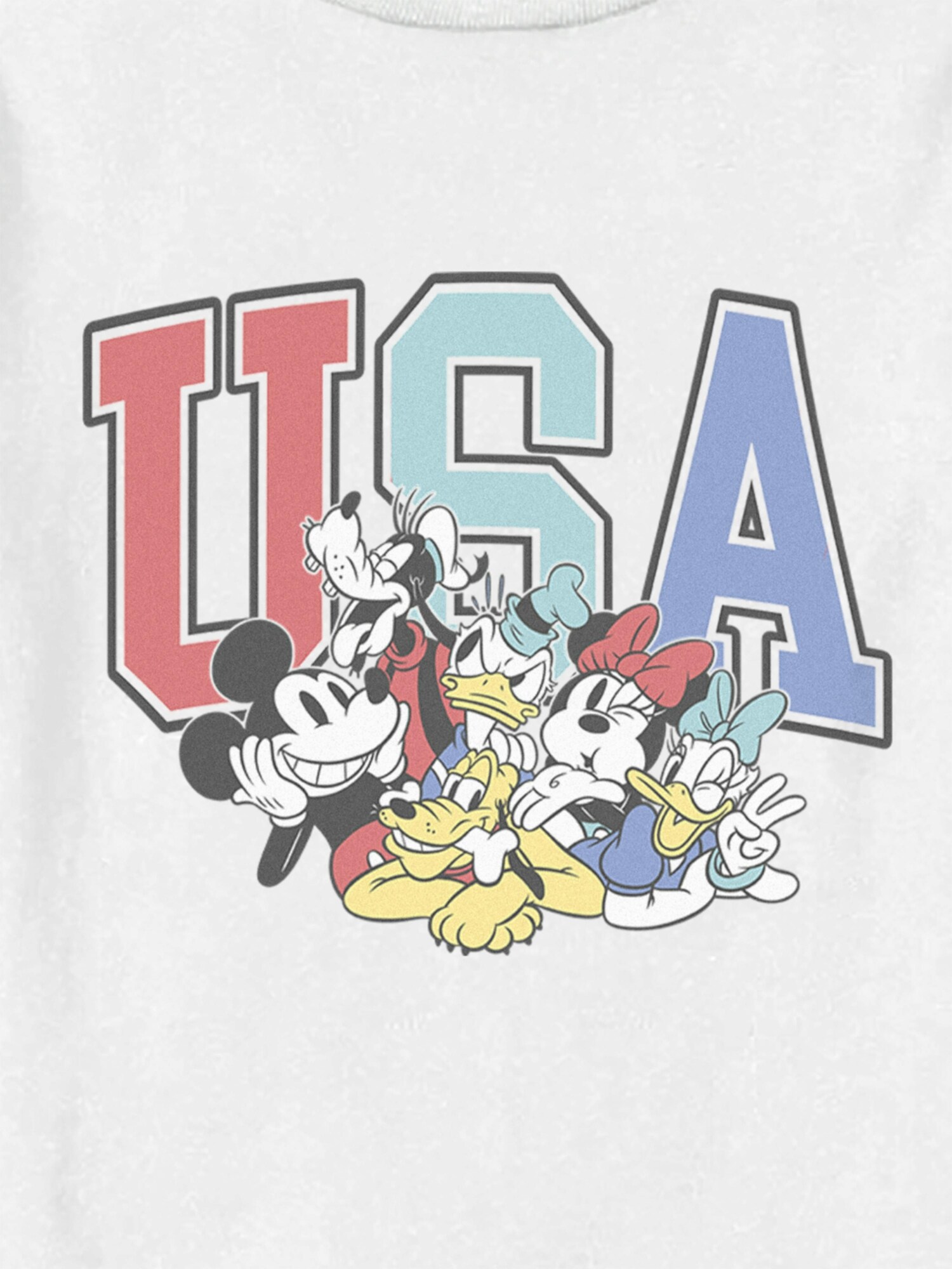 Детская футболка Old Navy Mickey USA Friends с принтом для малышей, цвет: Белый — фото 2