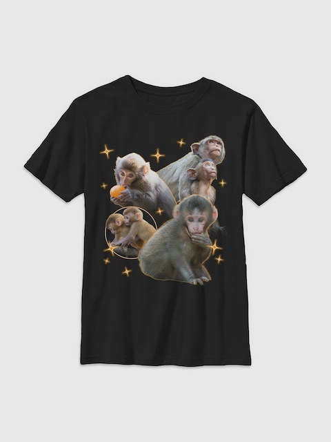 Punch The Monkey y2k Graphic T-Shirt For Kids