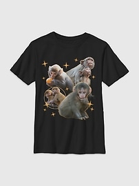 Image number 1 showing, Punch The Monkey y2k Graphic T-Shirt For Kids