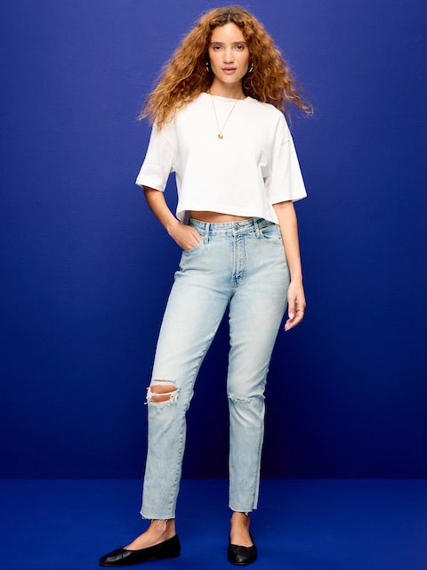 High-Waisted Vintage Slim Jeans