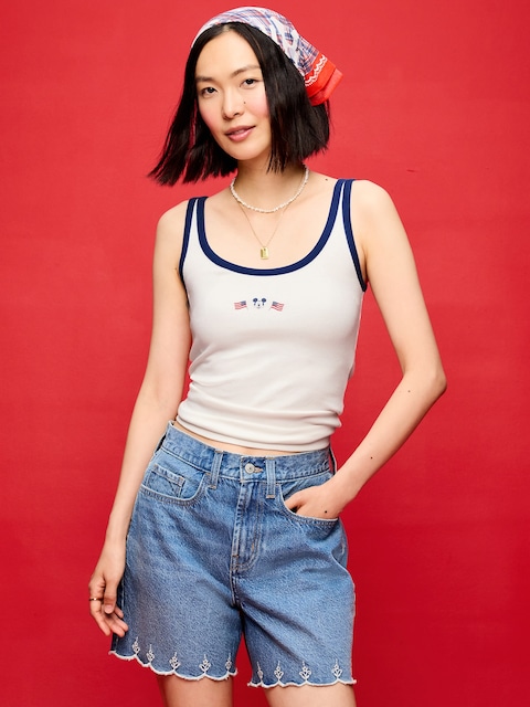 Old Navy x Disney Mickey Mouse Ribbed Scoop-Neck Tank Top for Women