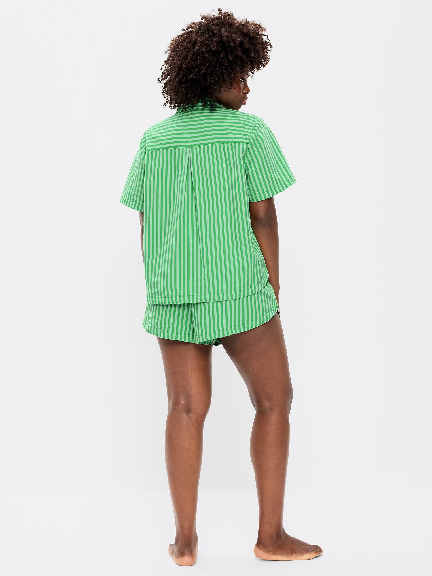Пижамный комплект Poplin — Old Navy, цвет: Зелёный синий полосатый — фото 5