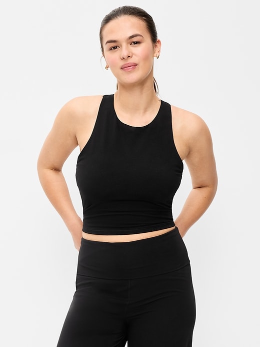 Image number 5 showing, Medium Support PowerSoft High-Neck Racerback Sports Bra
