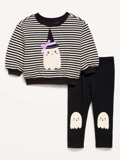 Graphic Sweatshirt and Leggings Set for Baby