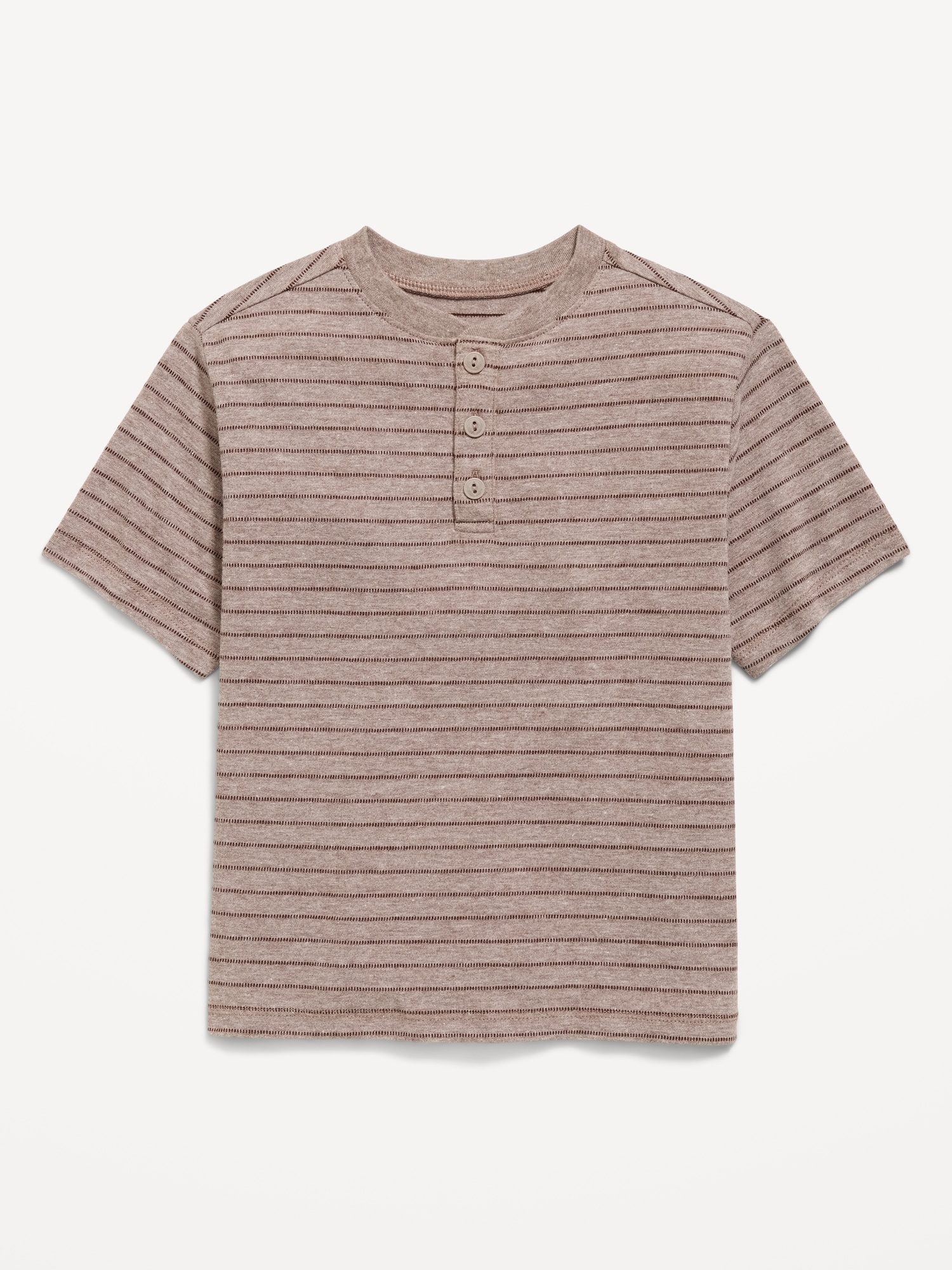 Short-Sleeve Textured Striped Henley T-Shirt for Toddler Boys