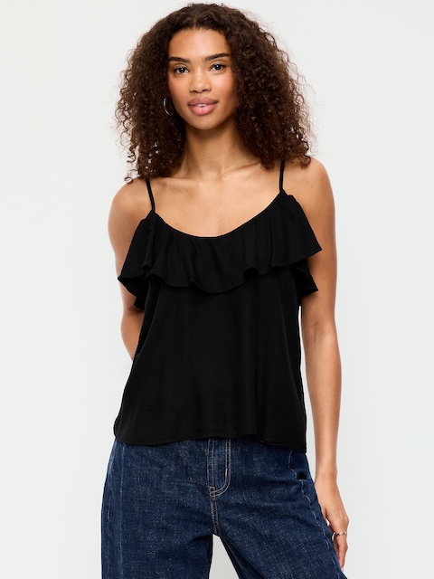 Ruffle-Front Tank Top
