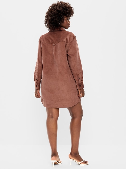 Image number 8 showing, Long-Sleeve Button-Down Mini Shirt Dress