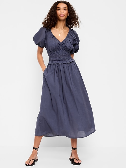 Fit & Flare Prairie Midi Dress | Old Navy
