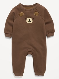 Image number 2 showing, Printed Long-Sleeve Fleece One-Piece for Baby