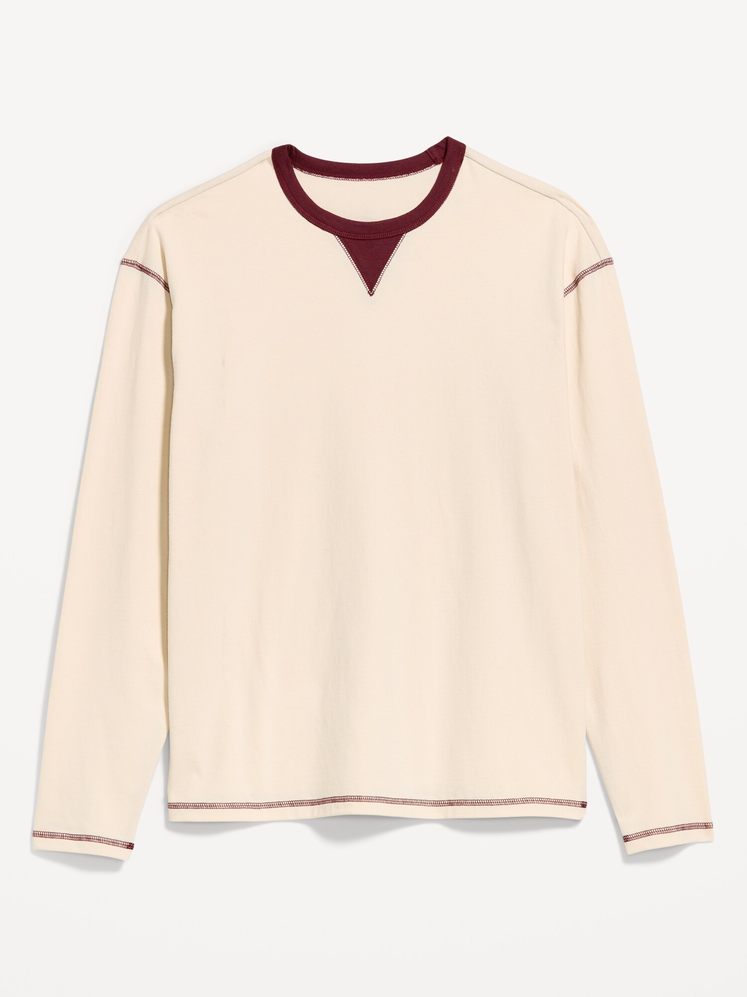 Мужская футболка Old Navy Heavyweight Long-Sleeve T-Shirt, цвет: Howlite — фото 3