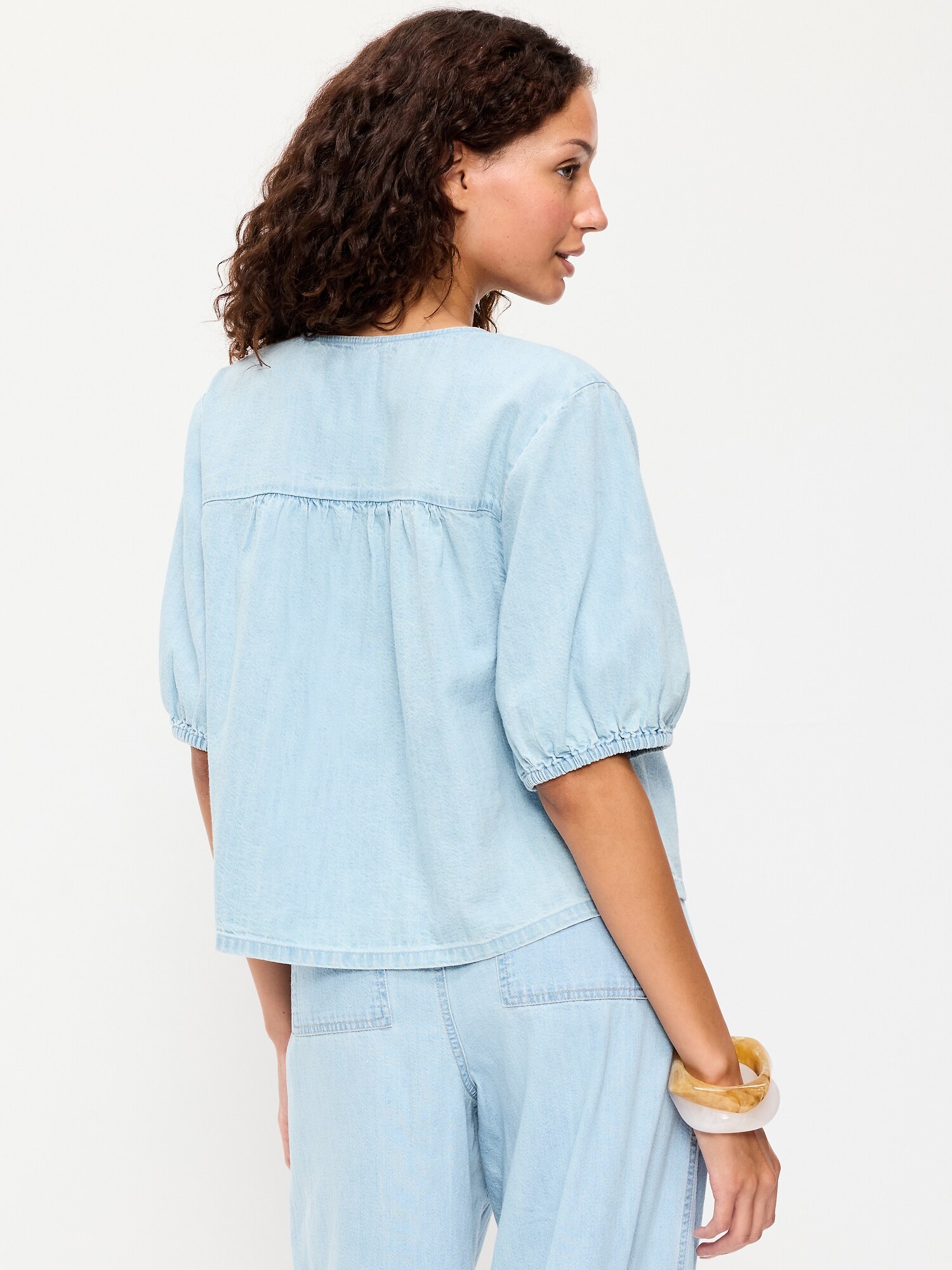 Женский топ Old Navy Short-Sleeve Beaded Top, цвет: Светлая варка — фото 2