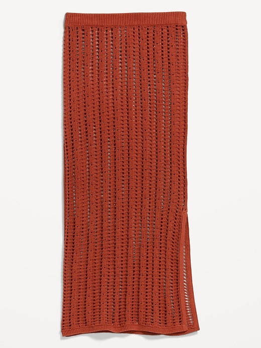 Image number 1 showing, Open-Weave Seaside Cotton Column Maxi Skirt