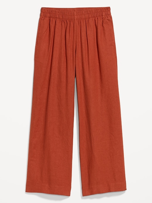 Image number 9 showing, High-Waisted Linen-Blend Super Wide-Leg Pants