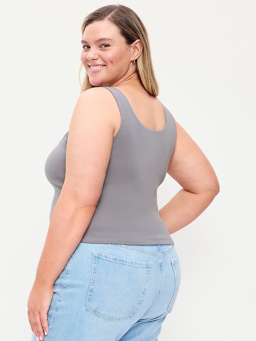 Image number 8 showing, Hug Double-Layer Scoop-Neck Tank Top