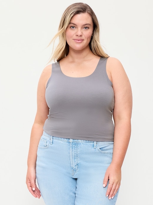 Image number 7 showing, Hug Double-Layer Scoop-Neck Tank Top