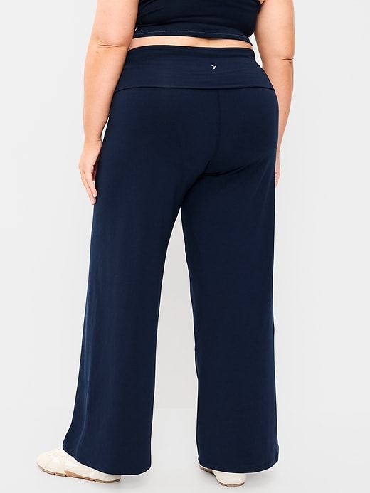 Image number 7 showing, High-Waisted PowerChill Fold-Over Wide-Leg Pants
