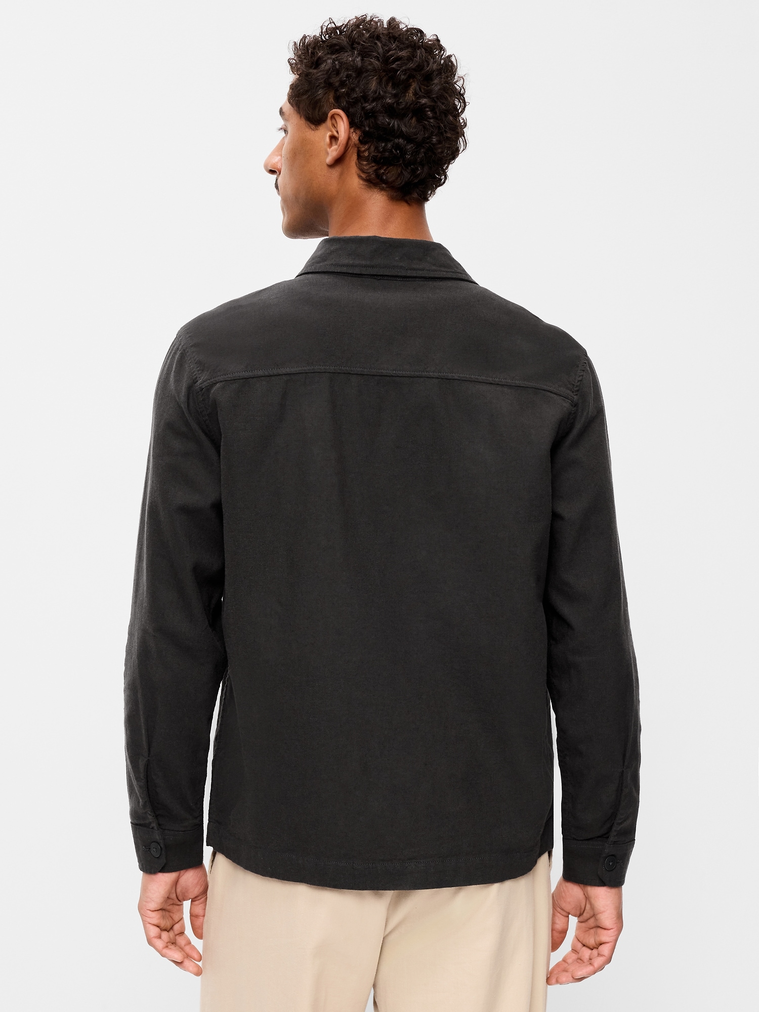Linen-Blend Chore Jacket