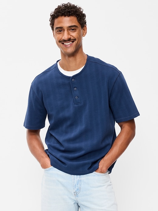 Image number 1 showing, Garment-Dyed Henley Sweater T-Shirt