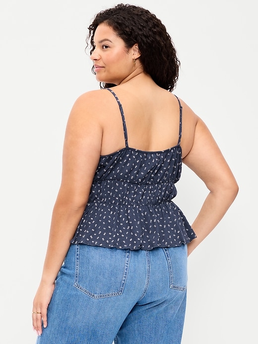 Image number 9 showing, Lace-Trim Smocked-Waist Tank Top