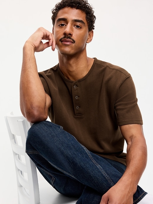 Image number 3 showing, Garment-Dyed Henley Sweater T-Shirt