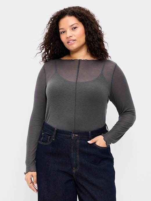 Image number 7 showing, Lettuce-Edge Tissue T-Shirt