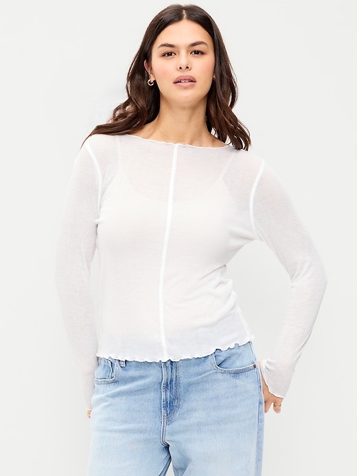 Image number 5 showing, Lettuce-Edge Tissue T-Shirt