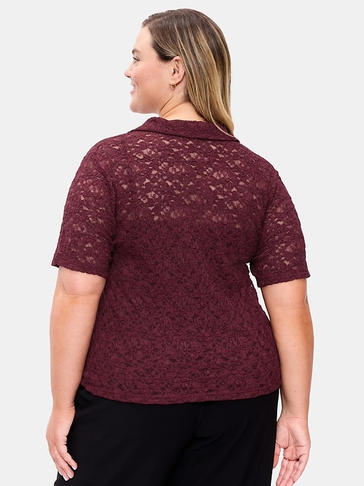 Image number 9 showing, Lace Keyhole Polo Top
