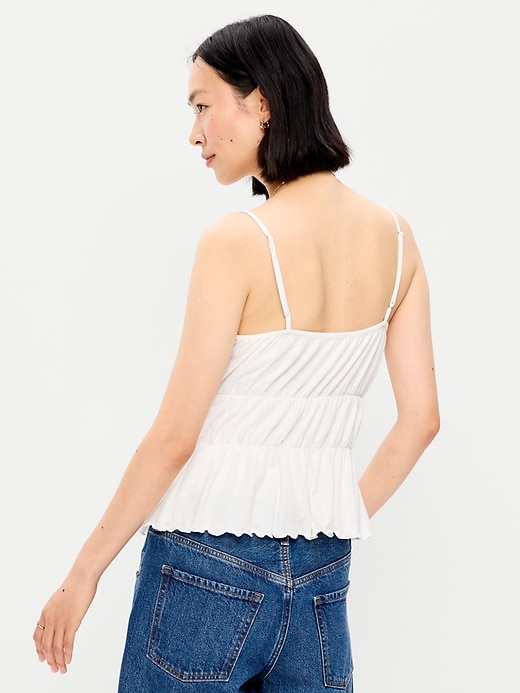 Image number 2 showing, Lace-Trim Smocked-Waist Tank Top