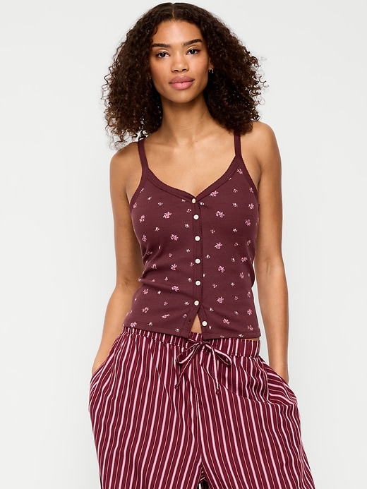 Image number 1 showing, Button-Front Cami Tank Top