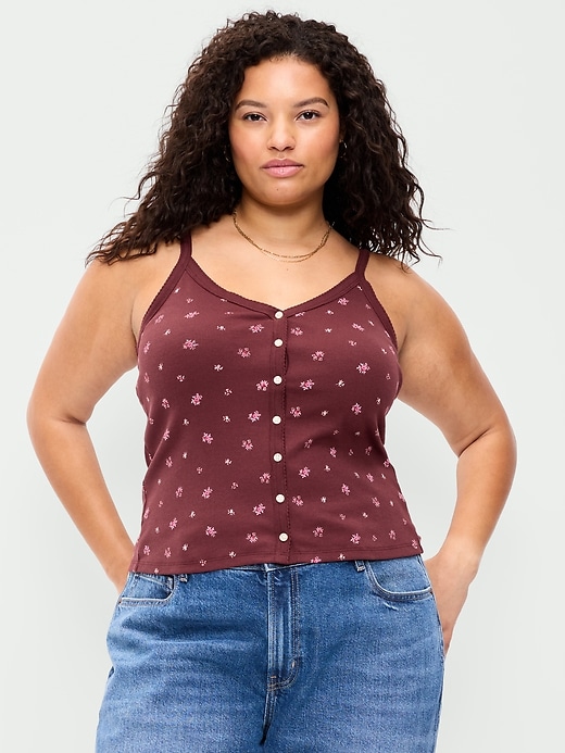 Image number 7 showing, Button-Front Cami Tank Top