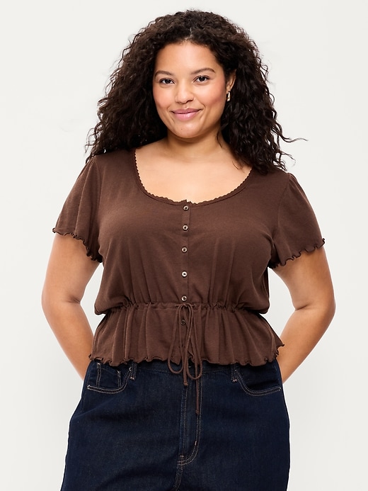 Image number 7 showing, Lace-Trim Button-Down Top
