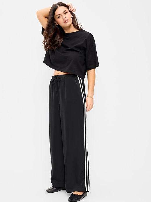 Image number 6 showing, High-Waisted Satin Track Pants
