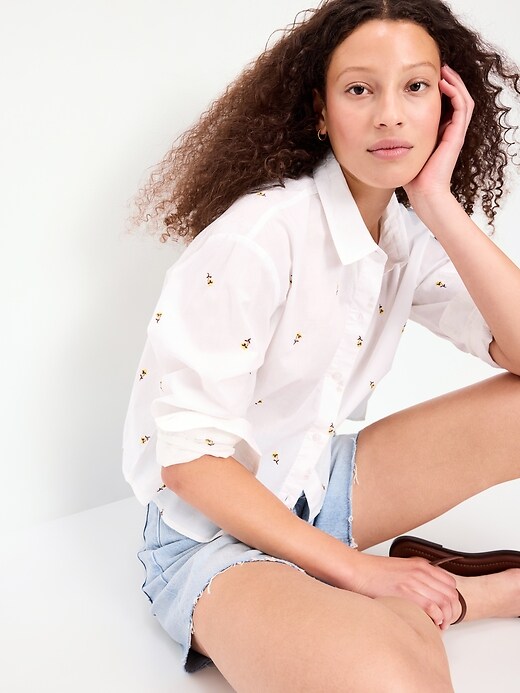 Image number 1 showing, Cropped Button-Down Shirt