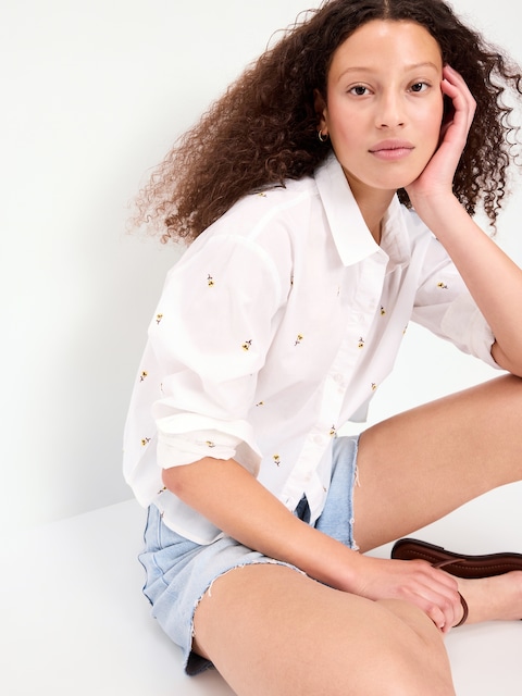 Cropped Button-Down Shirt