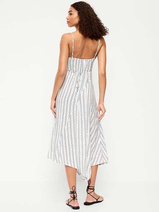 Image number 2 showing, Fit & Flare Tie-Back Asymmetrical Midi Dress