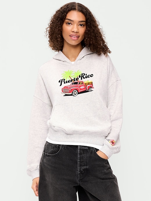 Image number 1 showing, Oversized Pullover Graphic Hoodie Sweatshirt