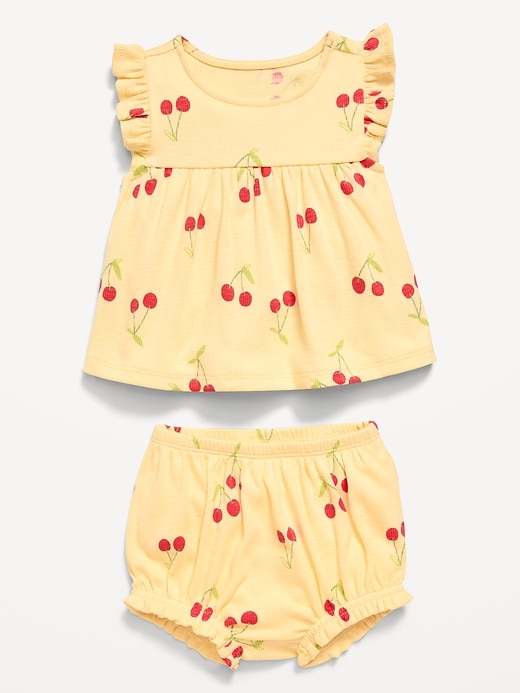Image number 2 showing, Ribbed Flutter-Sleeve Top and Shorts Set for Baby