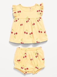 Image number 2 showing, Ribbed Flutter-Sleeve Top and Shorts Set for Baby
