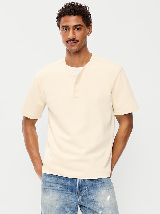 Image number 1 showing, Garment-Dyed Henley Sweater T-Shirt