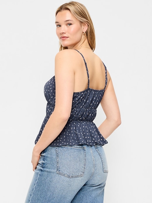 Image number 7 showing, Lace-Trim Smocked-Waist Tank Top