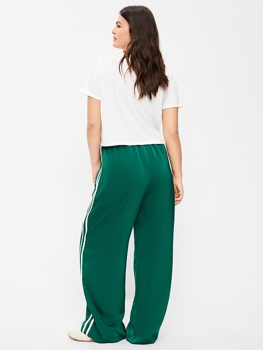 Image number 7 showing, High-Waisted Satin Track Pants